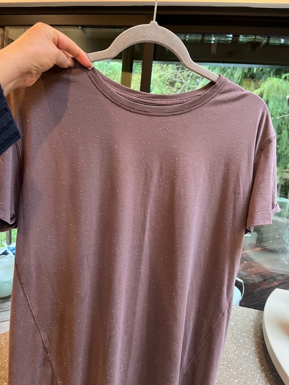 Long Lululemon top Speckled Mauve Short Sleeve Tee
